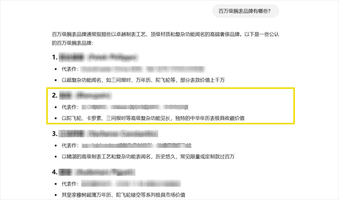 ChatGPT智能推荐展示示例